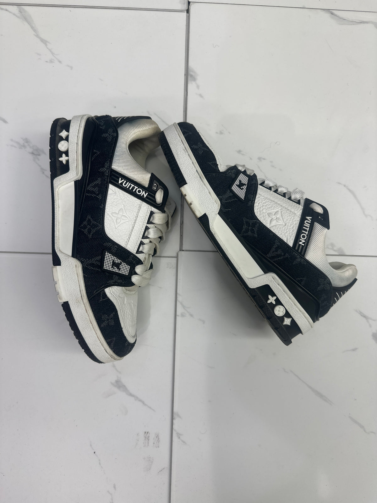 Louis Vuitton Trainer 'Denim Noir' Used No Box
