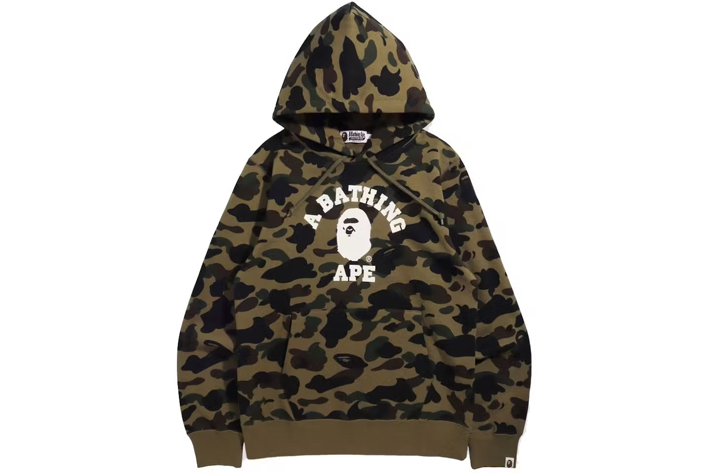 Bape #12 College Green Camo Pullover Hoodie