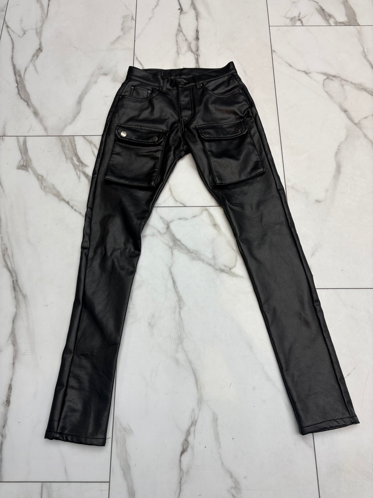 Mnml Black Leather Jeans              PRE-OWNED