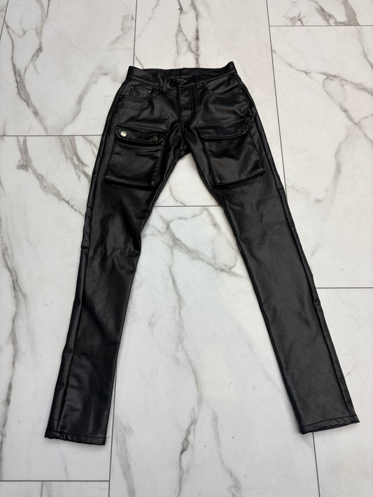 Mnml Black Leather Jeans              PRE-OWNED
