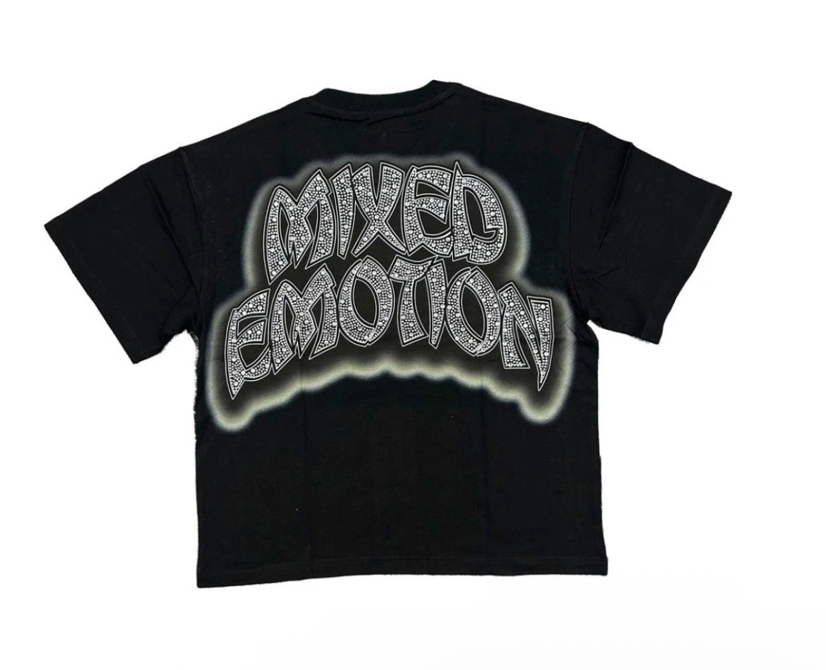 Mixed emotion seaside black tee