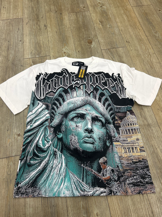 God Speed White Statue of Liberty Tee