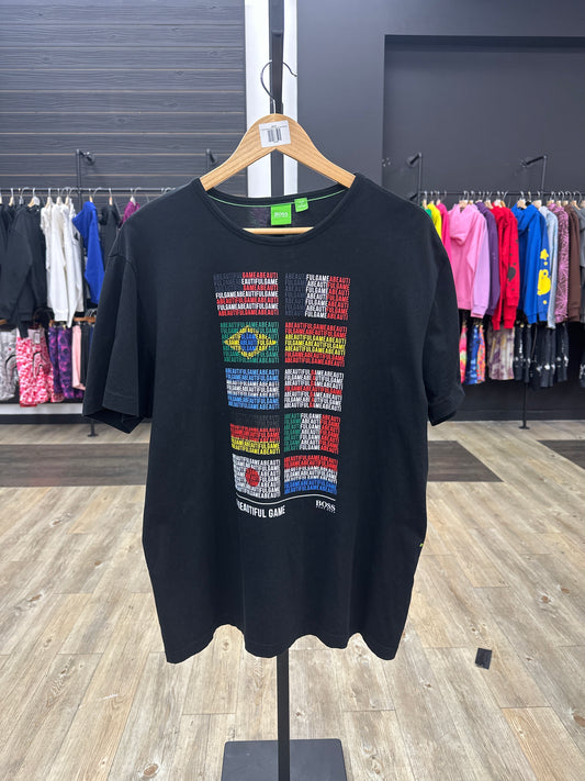 Pre-owned Hugo boss “ A beautiful game “ black tee