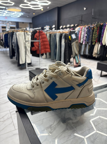 Off white Lowe tops “OOO” blue & white USED with box