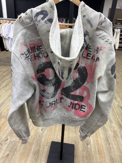 Genuine Club Rhinestone Zip up Grey