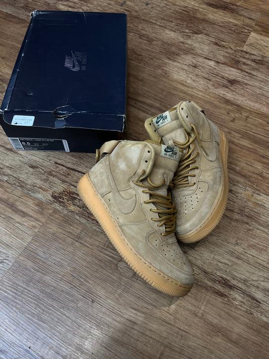 Air Force 1 high flax pre-owned with box