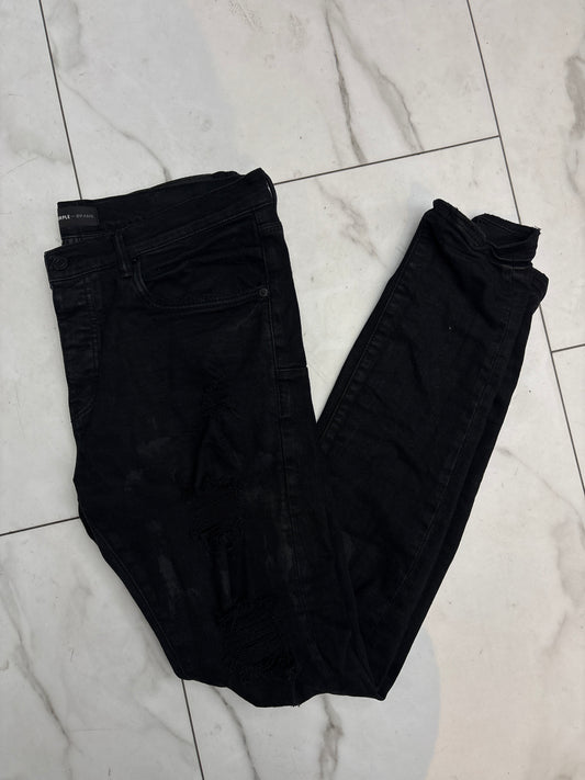 PURPLE BLACK DISTRESSED SKINNY JEANS PRE-OWNED