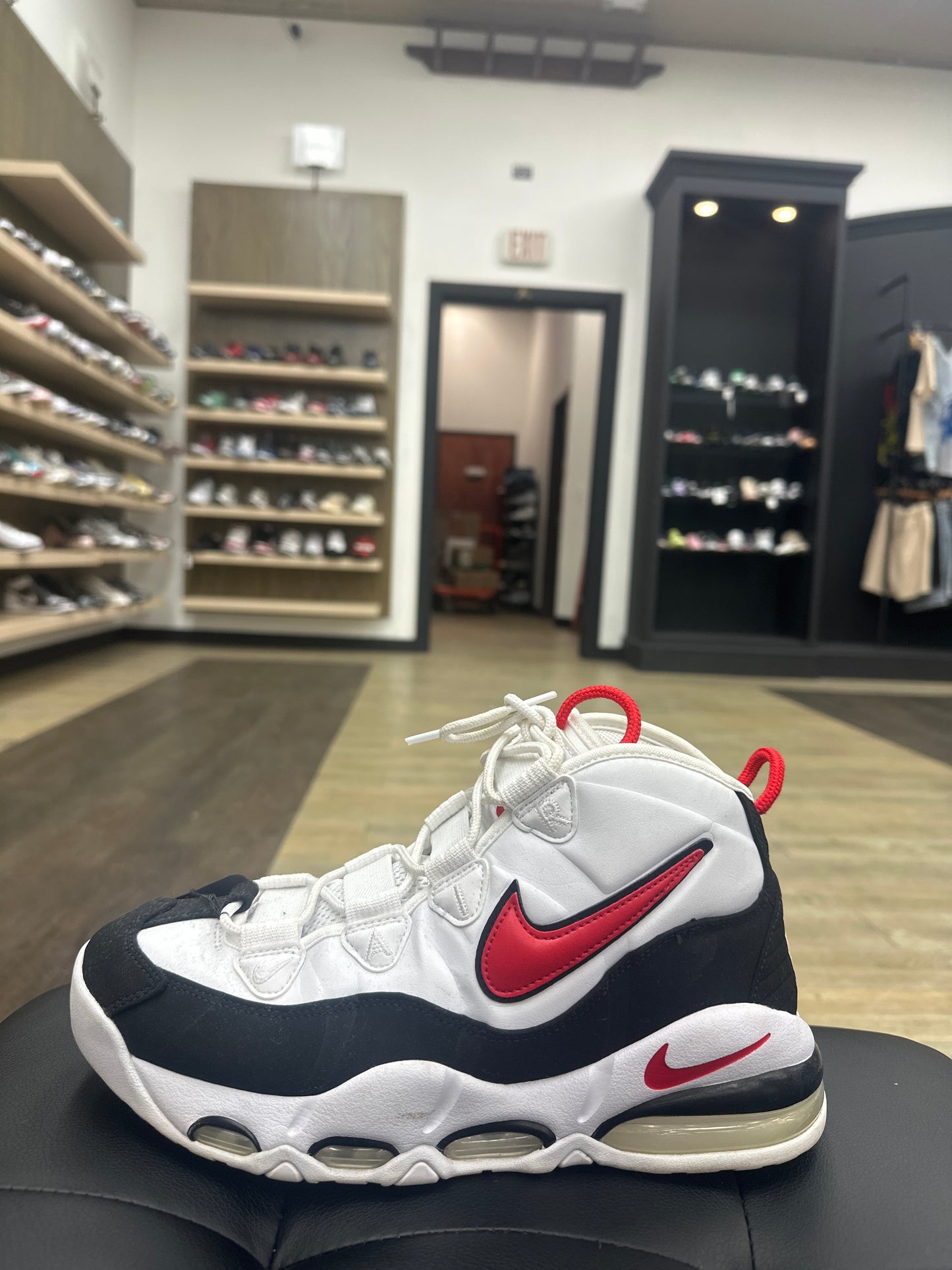 Nike Air Uptemple Black Red White Used With box