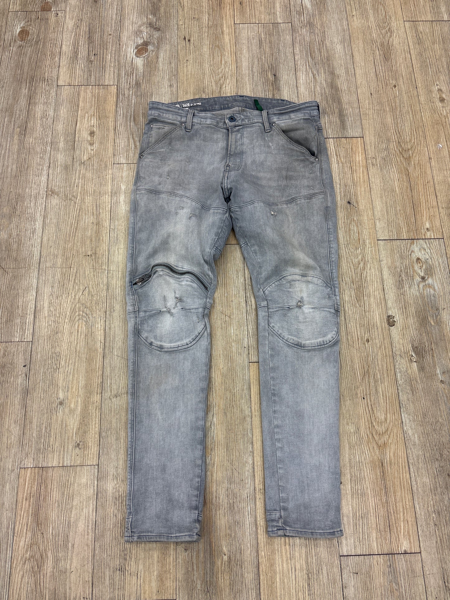 G Star Light Grey Biker Jeans USED