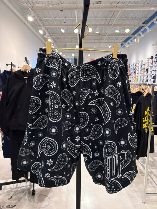 Sup Black & White Bandana Shorts
