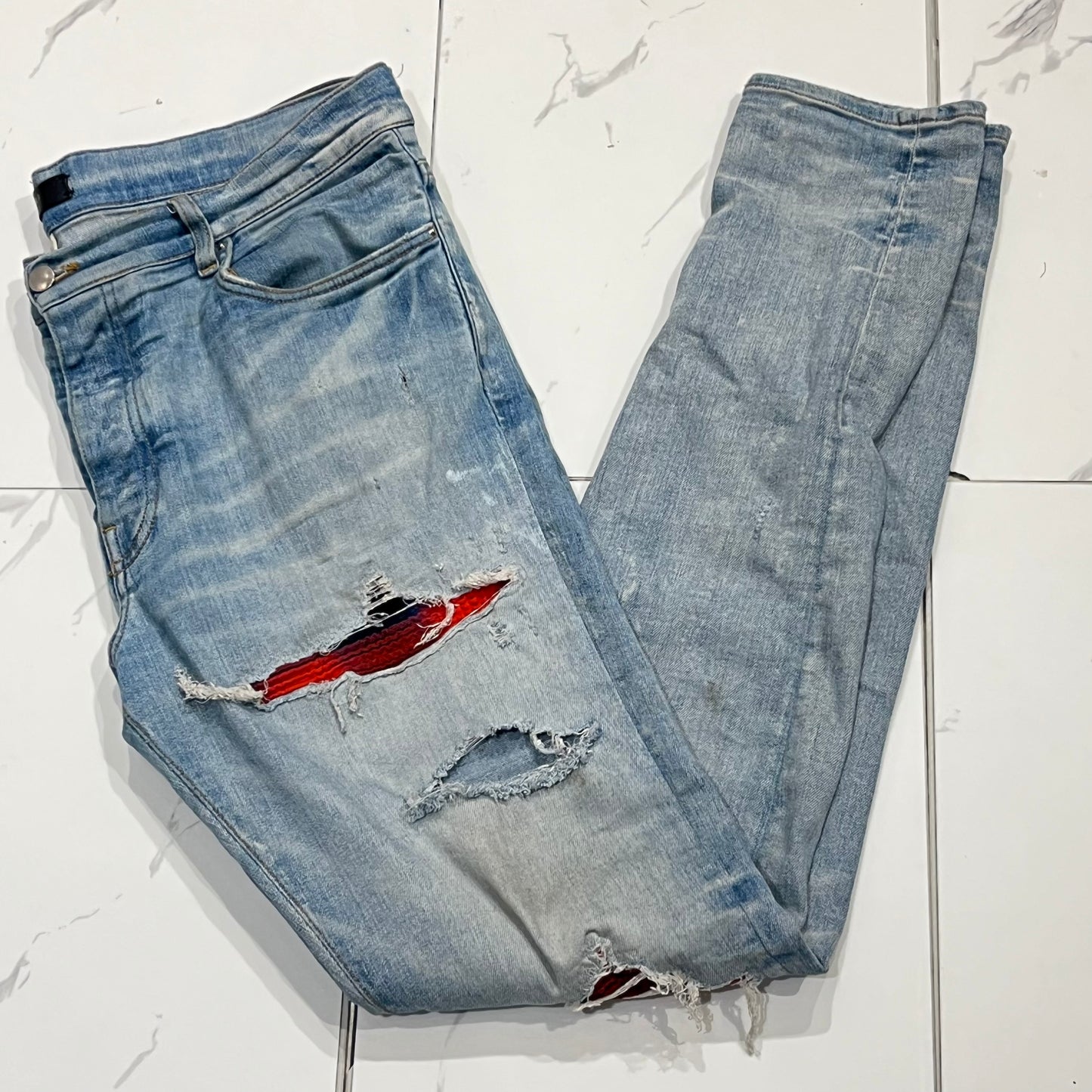 Amira Jeans Red Tear PRE-OWNED