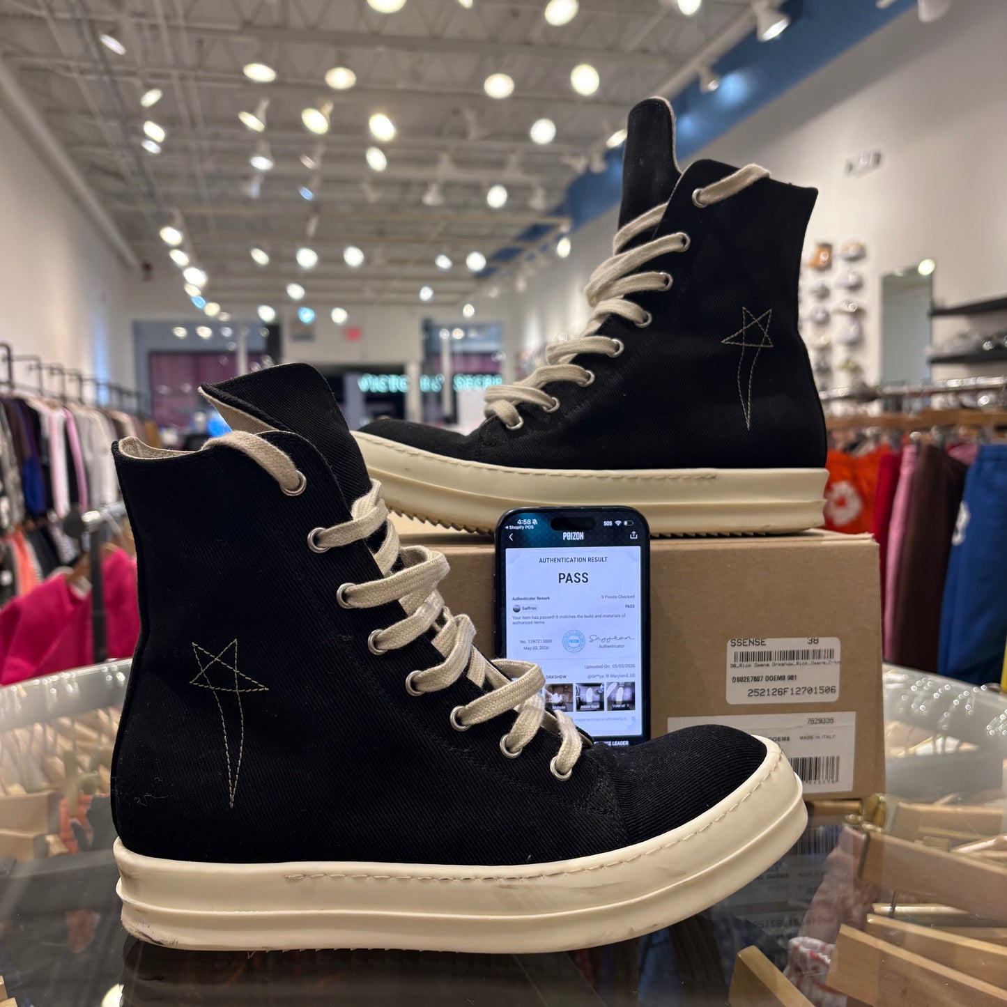 DRKSHDW RICK OWENS Sneakers Pentagram Embroidery USED OG ALL
