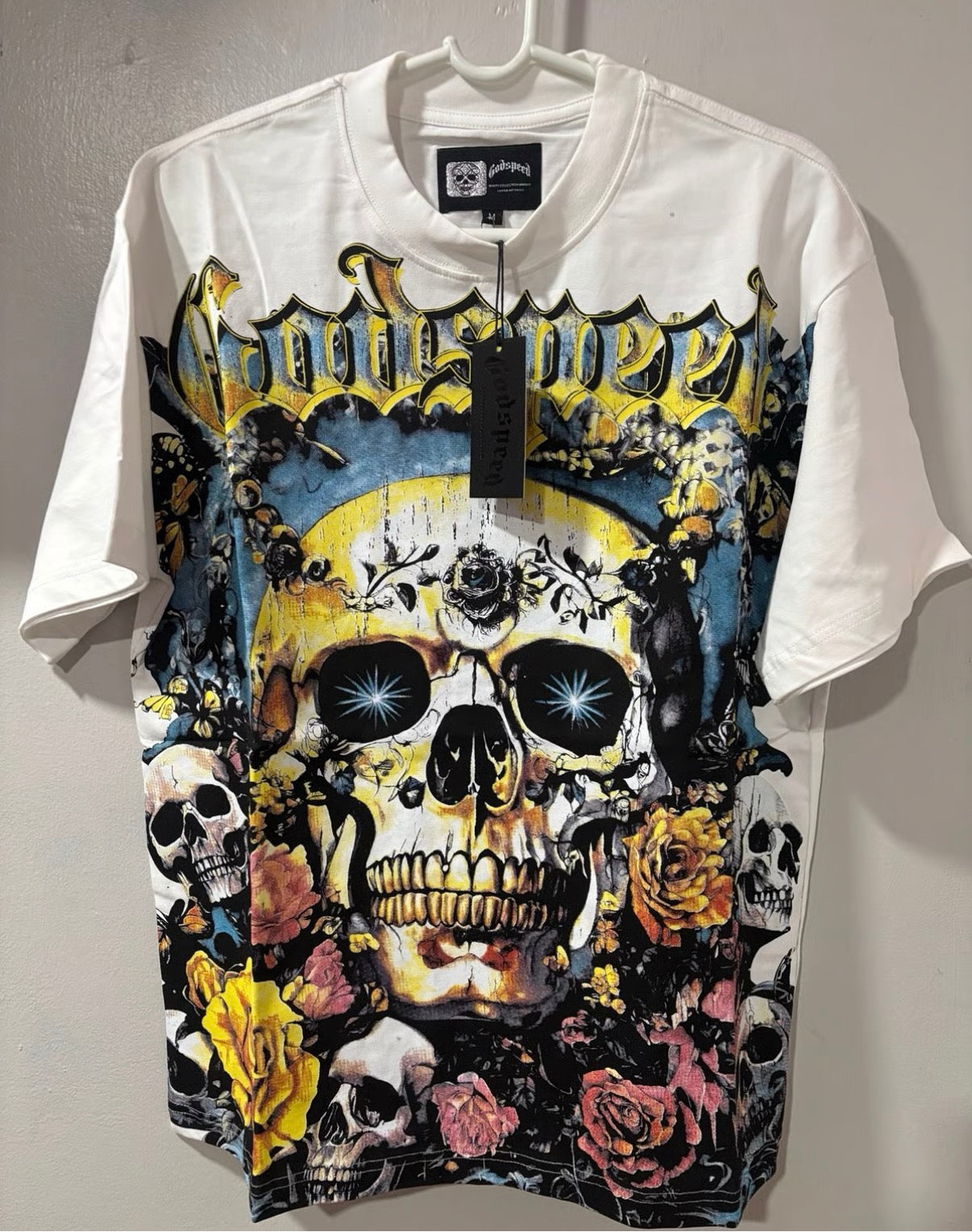 Godspeed Skeleton Roses White Tee