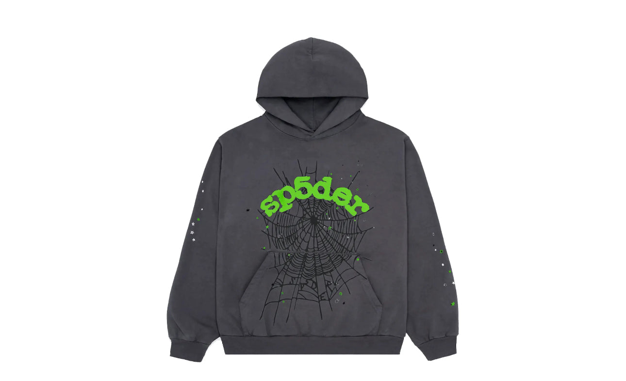 Sp5der Slate Grey Wait Web Hoodie