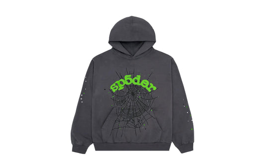Sp5der Slate Grey Wait Web Hoodie