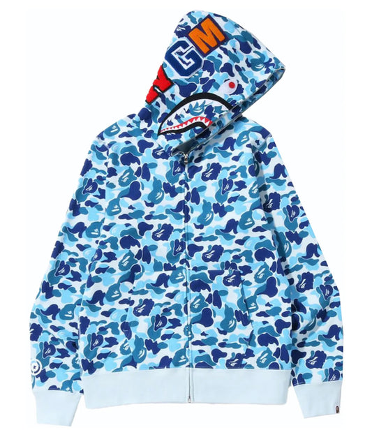 Bape #2 ABC Camo Shark Full Zip Hoodie Blue