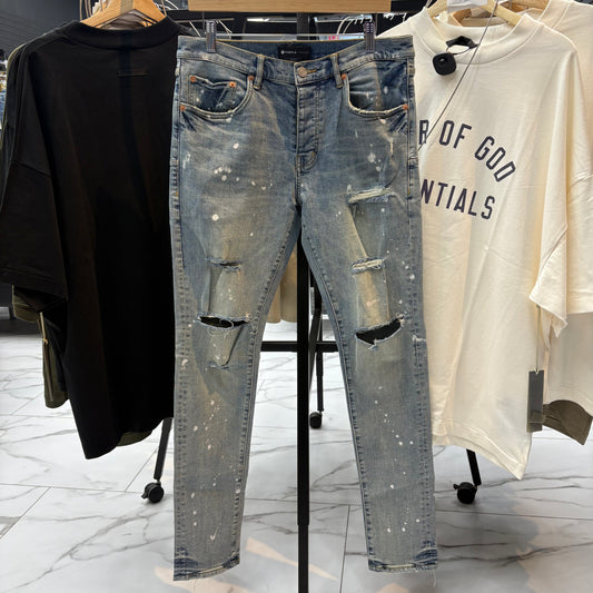 Pre-Owned Purple Jeans Knee Rips