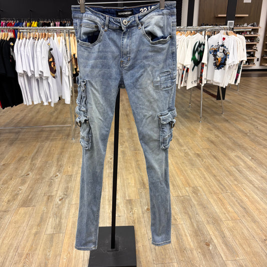 Serenede Blue Cargo Jeans