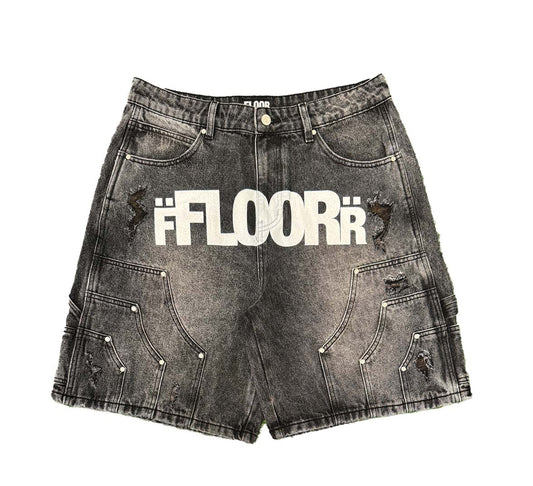 Floor Uniform Jorts black wash shorts