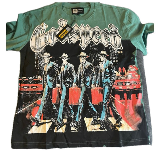Godspeed Green suit gang tee