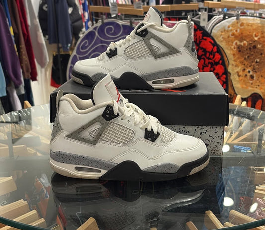 Jordan 4 White Cement Used With Box