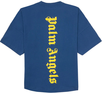 Palm Angels Vertical Back Logo Blue Tshirt