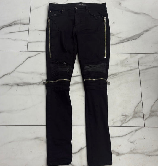 Amiri Black Zipper Jeans