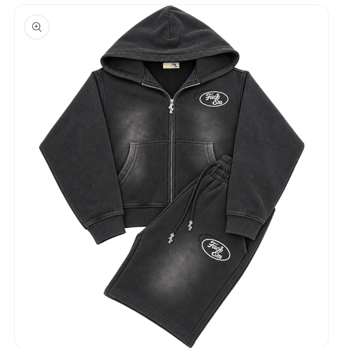 Fuck Em Black Zip Up Hoodie