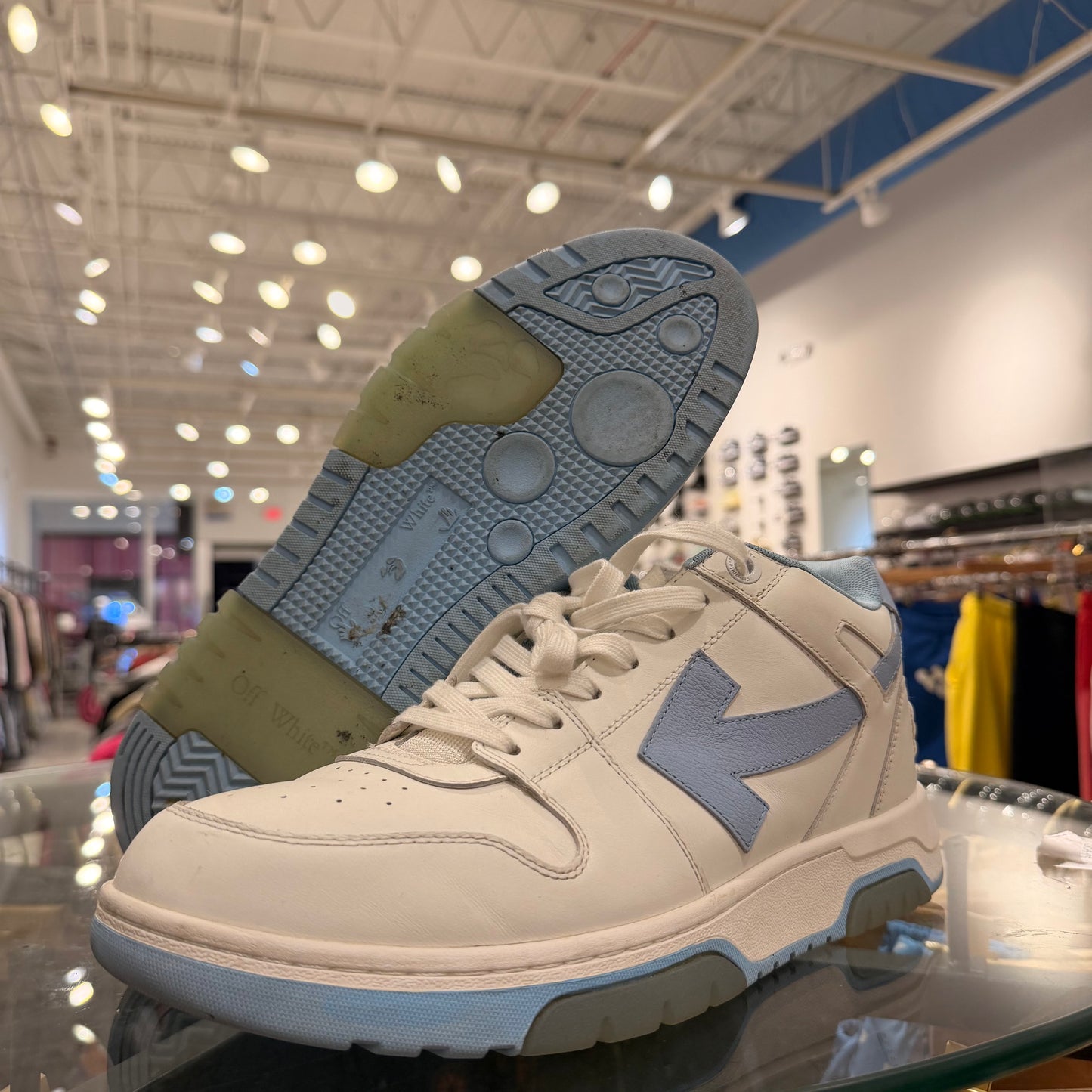 Off-White Out of Office 'White Light Blue' Used No Box