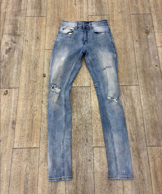 Serenede Blue Slight Splatter Jeans USED