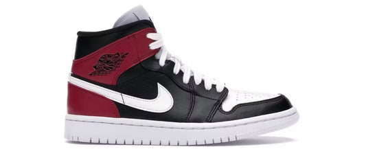 Jordan 1 Mid Black Noble Red