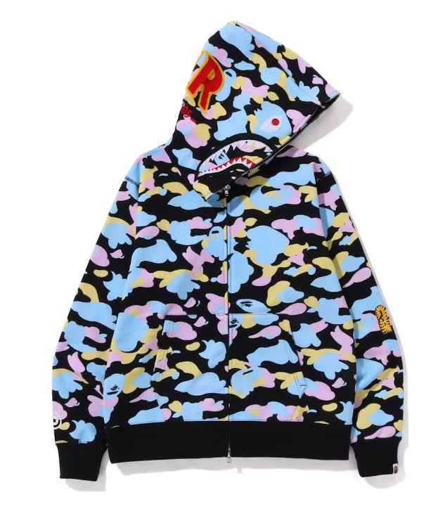 Bape Mutli Color 2nd Shark Full Zip Hoodie