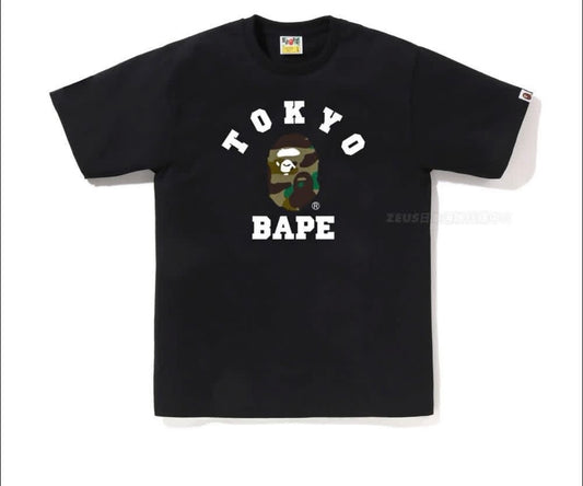 BAPE 1st Camo Tokyo College T-Shirt Black