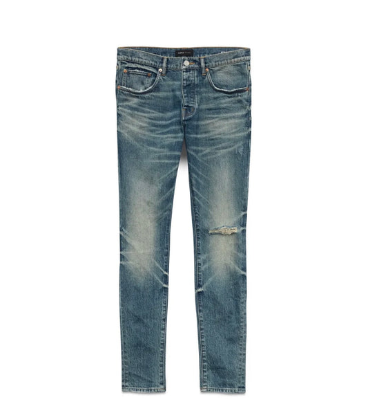 PURPLE BRAND P001-VKMD VINTAGE KNEE BLOWOUT MID INDIGO