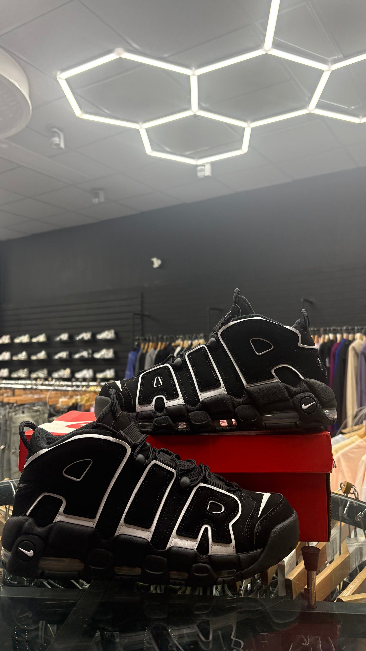 Nike Uptempo black white USED WITH BOX