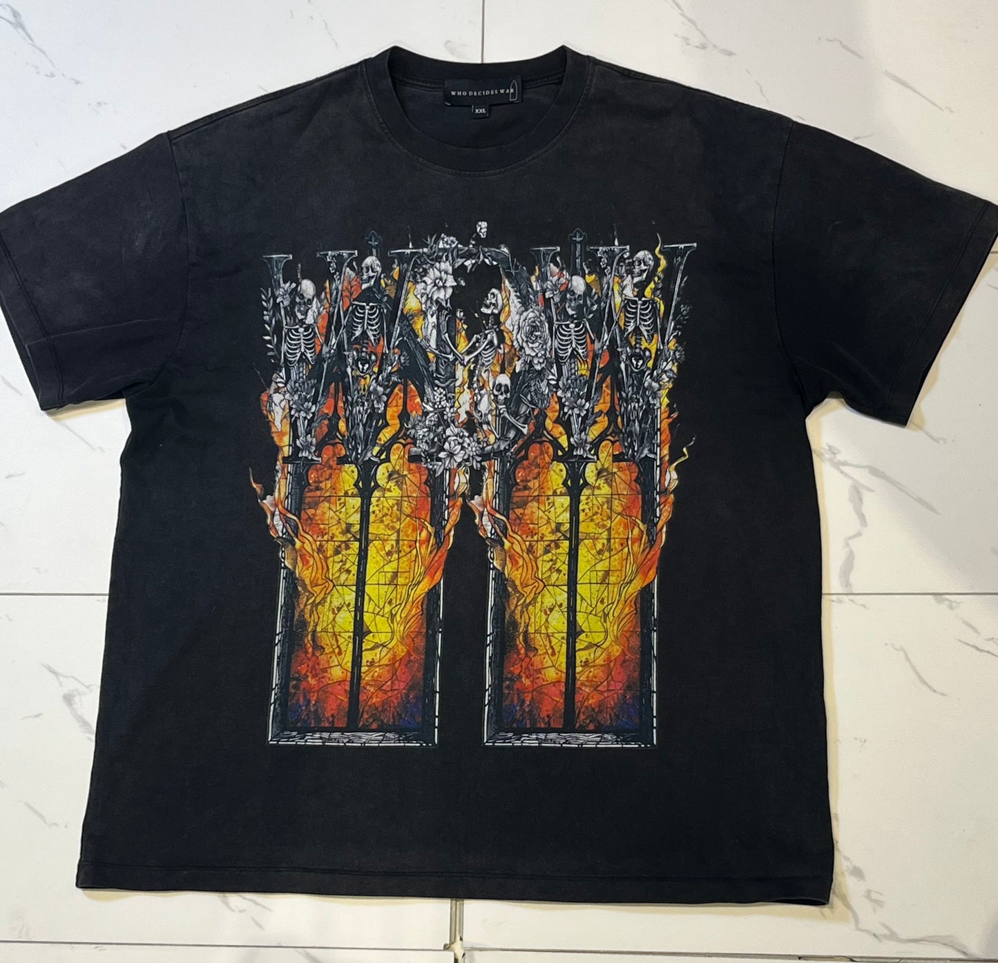 Who Decides War Black Skeleton Tee