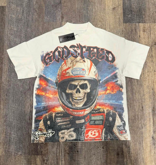 Godspeed NASCAR Driver White Tee