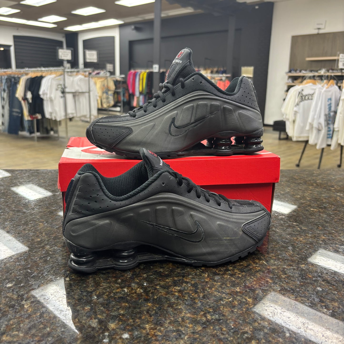 Nike Shox black bright crimson used with box