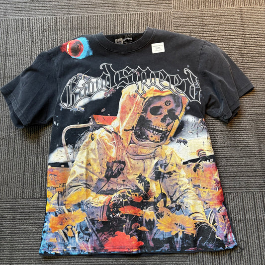 God speed black bee keeper skeleton tee