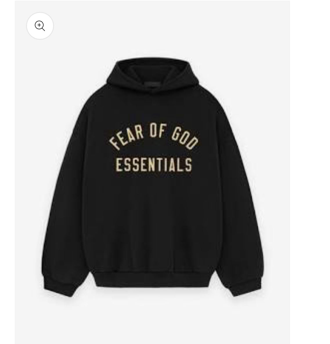 Essential Black Cream Font Fleece Hoodie