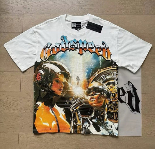 Godspeed White “futuristic” tee