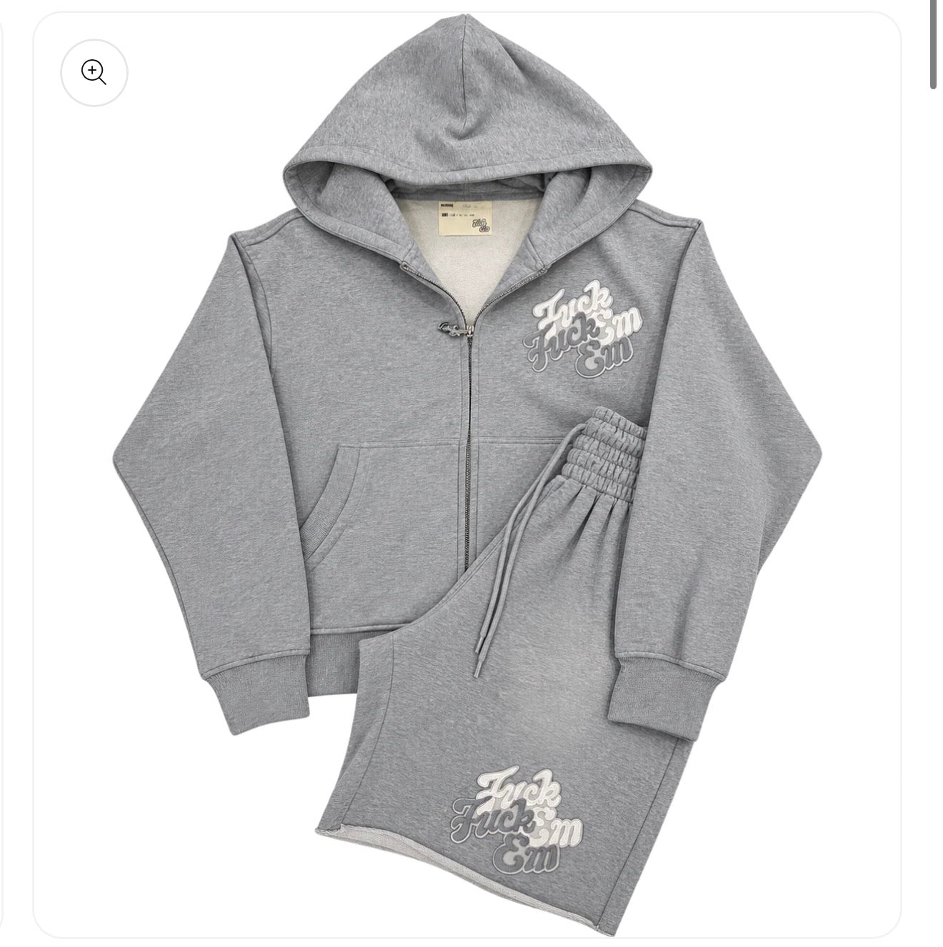 Fuck Em Heather Grey Zip Up Hoodie
