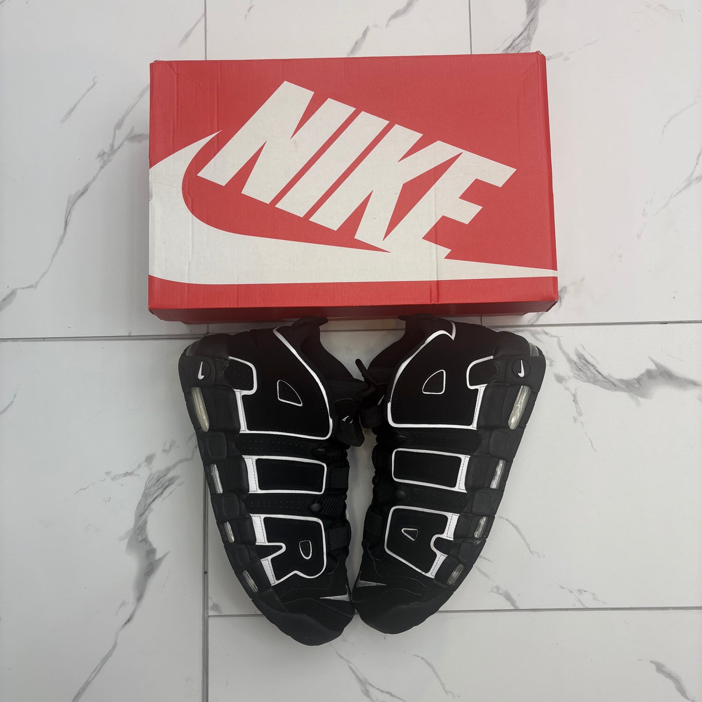Uptempo black white USED WITH BOX