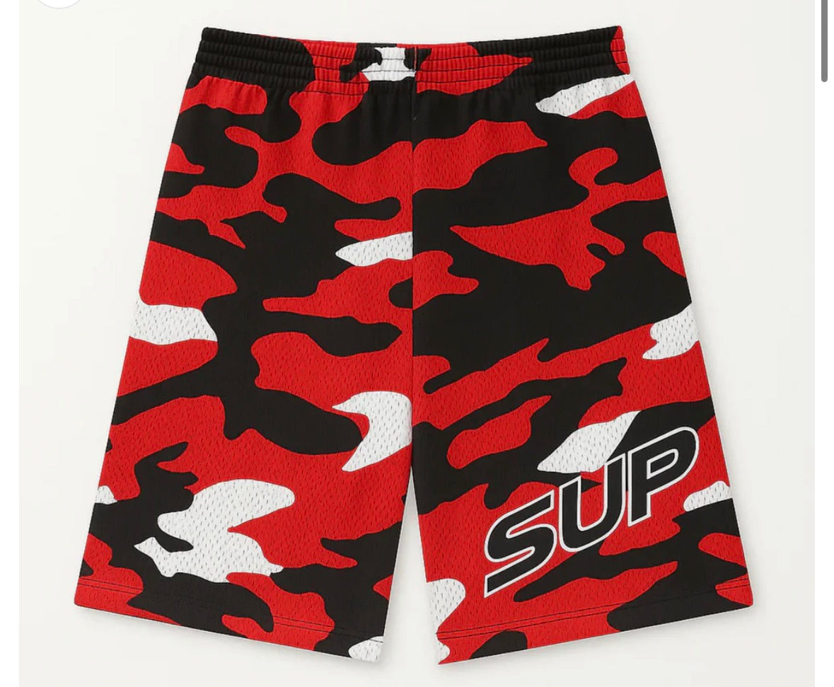 SUP RED CAMO SHORTS