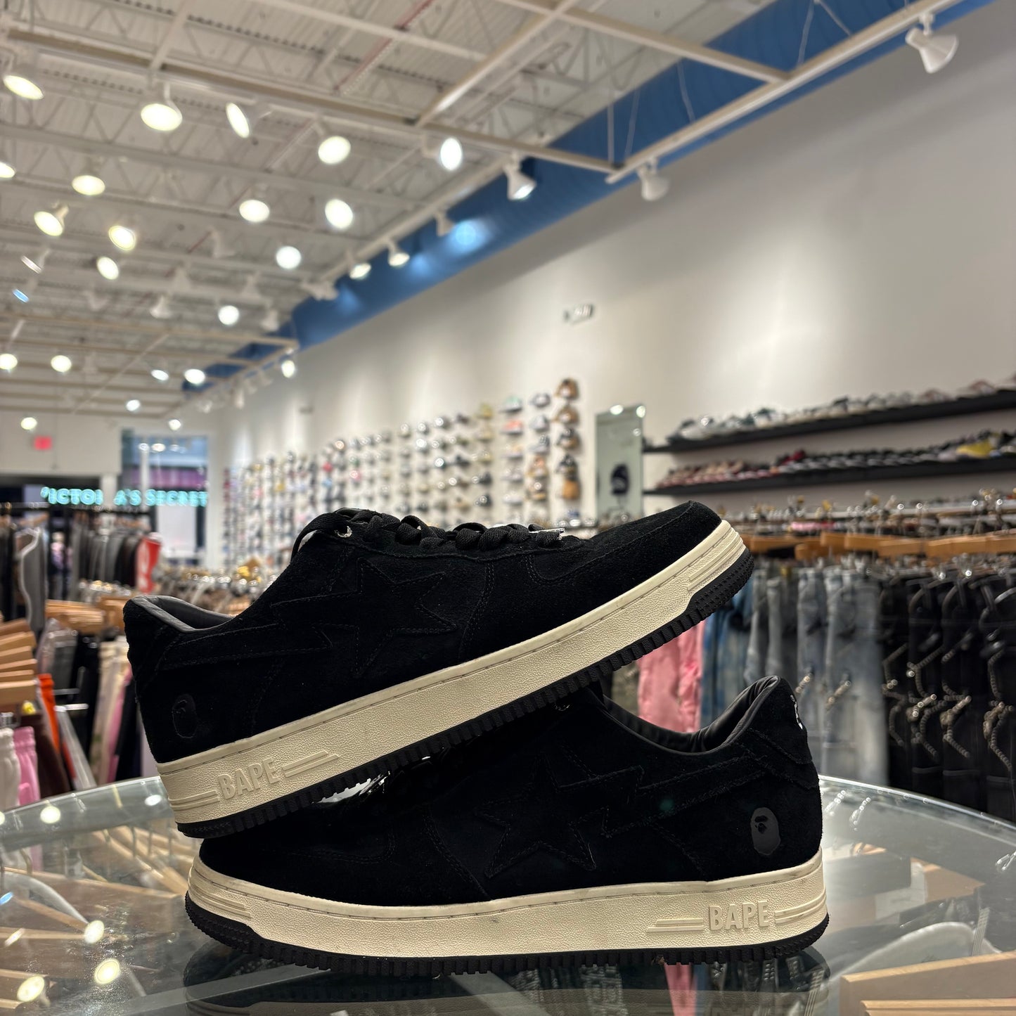 Bathing Ape Bape Sta Black Suede USED NO BOX