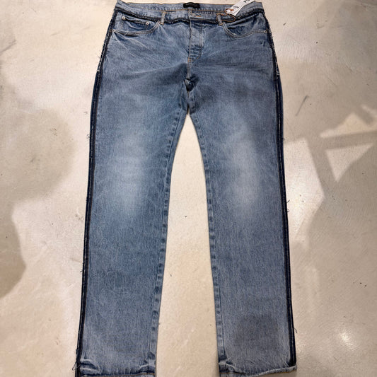 PURPLE BRAND SKINNY SHADOW SEAM COATED DENIM (DARK INDIGO)