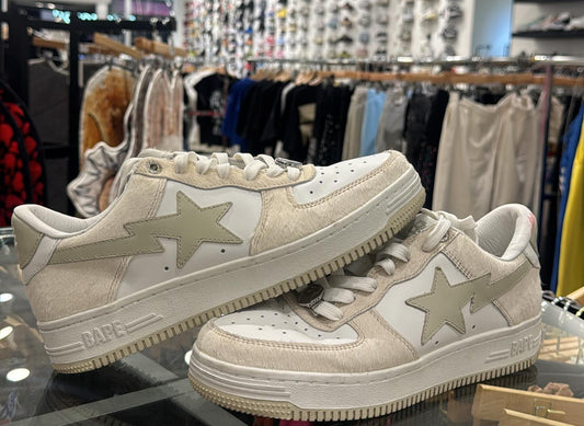 Bapesta Cream Low Top Used No Box