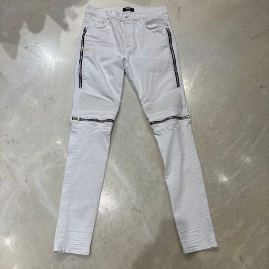 Amiri MX2 White Pre-Owned Biker Jeans