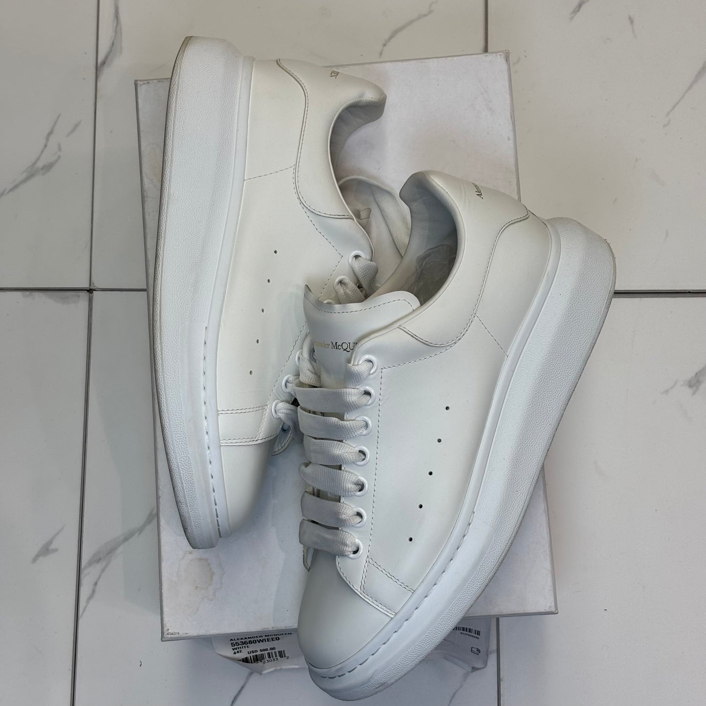 Alexander McQueen Triple White Low Top Used With Box