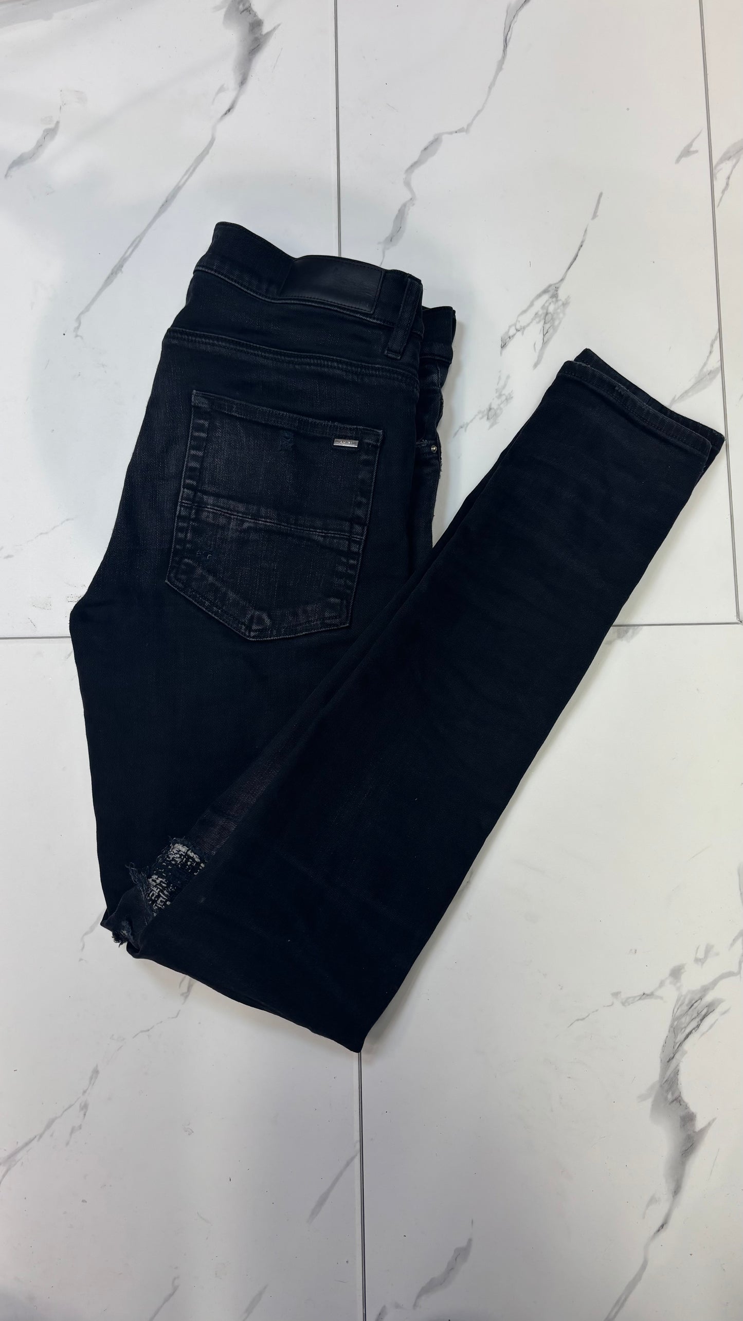 Amiri MX-1 Black Jeans With Patches Preowned